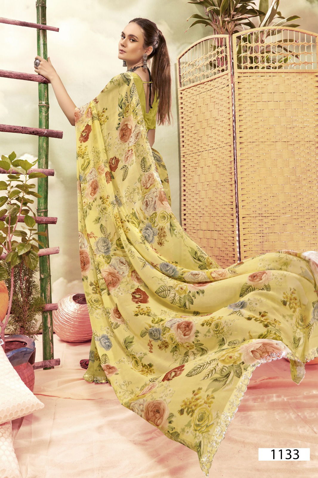 Anandi By Vallabhi Georgette Printed Sarees Wholesale Market In Surat